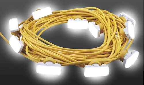 Miniatura 2 de Cadena de luces LED de construcción de 100 pies, 90 W, 10500 lúmenes, cadena de luces LED de grado industrial con 10 bombillas, 5000 K súper