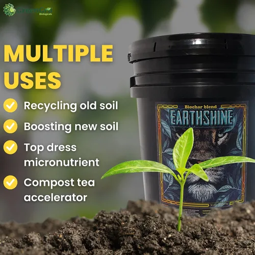 Miniatura 3 de GreenGro Earthshine - Mezcla de biochar y ácido húmico/carbón activado/secuestros de carbono/refuerzo de suelo orgánico, suelo superior, alimentos