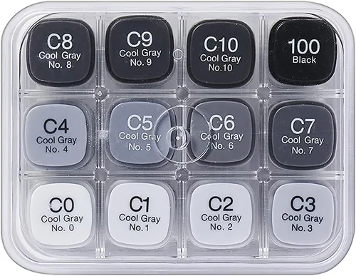 Miniatura 8 de Copic Juego de marcadores de 12 piezas gris frío