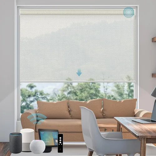 Miniatura 44 de SmartWings Persianas Enrollables Inteligentes Motorizadas con Filtro de Luz, Persianas Eléctricas con Control Remoto para Ventanas Compatibles