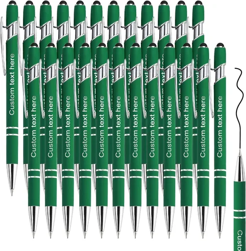 Miniatura 35 de Amlion Bolígrafos personalizados a granel, bolígrafos personalizados con lápiz capacitivo con nombre, mensaje y logotipo grabado, regalo para Rojo