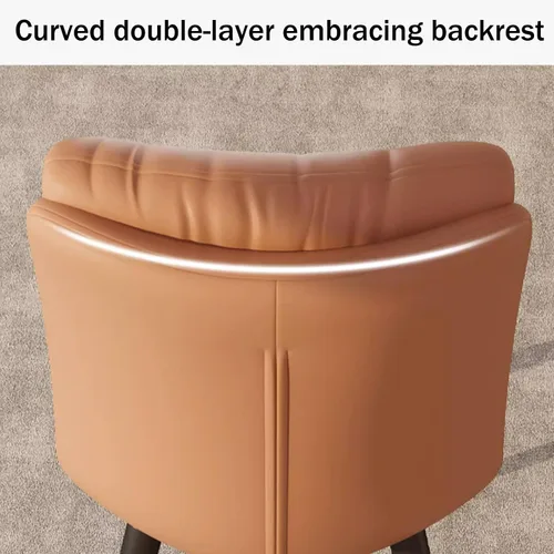 Miniatura 4 de Upholstered Dining Chairs Set of 4, Leather Kitchen Chair with Metal Legs, Dining Room Kitchen Chair with Back for Brown