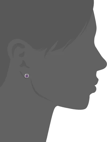Miniatura 2 de Tienda Collection Sterling Silver Genuine and Created Gemstone 5mm Bezel Set Birthstone Stud Earrings