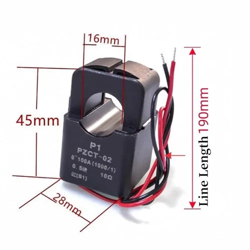 Miniatura 2 de Sensor de bobina del transformador de corriente de núcleo dividido PZCT-02 para el metro 100A