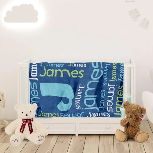 Miniatura 3 de Manta personalizada con nombre para niños, manta personalizada con nombre de bebé súper suave para niños y niñas, manta con monograma con nombre