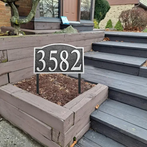 Miniatura 6 de Address Sign Lawn Mounted - Custom House Number Plaque Sign,Address Numbers for Outside House,Yard,Garden,Grass,Ground,Drive Way,Lawn,12'' x 8