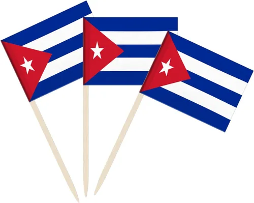 Miniatura 32 de 100 piezas Bandera de Costa Rica Bandera pequeña de Costa Rica con palillo de dientes Decoración Mini Toppers para cupcakes y brochetas para cóctel