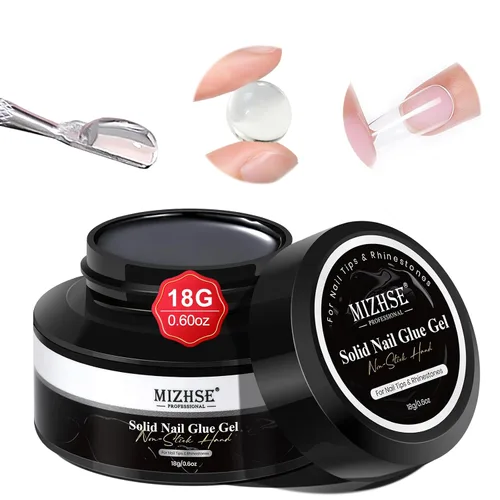 Miniatura 10 de MIZHSE Kit de pegamento de uñas semisólido de 0.35 oz y removedor de 0.3 fl oz para puntas de uñas a presión, secado rápido súper fuerte, sin