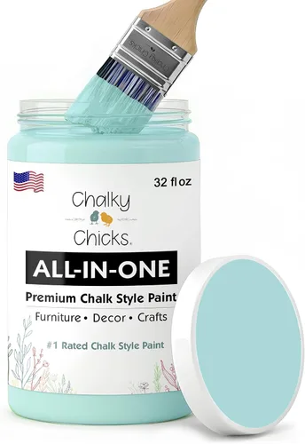 Miniatura 179 de Chalky Chicks - Pintura mate a la tiza, no requiere lijado, 4 onzas líquidas, color gris oscuro (Gun Metal Gray), para muebles, pintura sin Gris