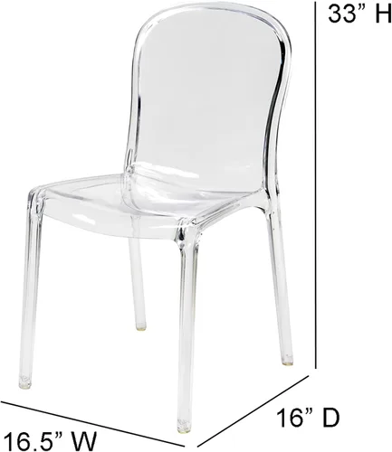 Miniatura 2 de Genoa Silla apilable transparente de policarbonato, RPC-Genoa-CL