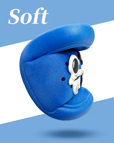 Miniatura 3 de TEMPRUN Pantuflas para niños y niñas, bonitas sandalias de dibujos animados con puntera abierta, sandalias de ducha compactas, zapatos de playa