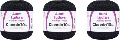 Miniatura 16 de Aunt Lydia Classic Crochet - Paquete de 3 unidades de 350y/1,049.9 ft - Blanco Antiguo