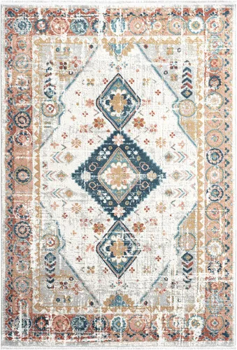 Miniatura 3 de Abani Alfombra de sala de estar gris y multicolor envejecida, 7 pies 9 pulgadas x 10 pies 2 pulgadas (8 x 10), estilo antiguo, no desprende pelusa