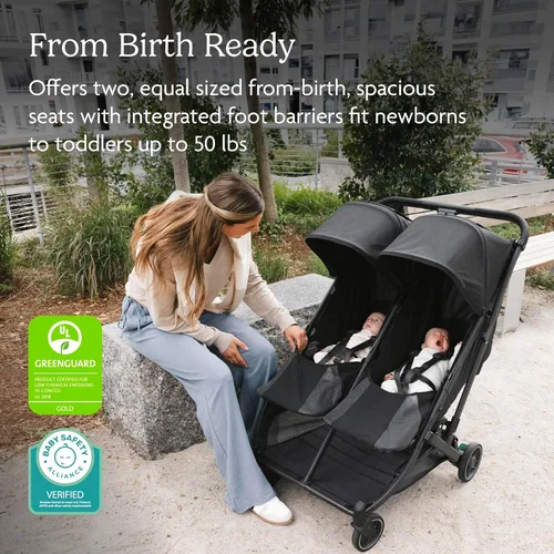 Miniatura 4 de UPPAbaby Minu Duo - Cochecito doble lado a lado, ligero y diseño compacto para viajes, fácil de plegar, desde el nacimiento hasta el niño pequeño