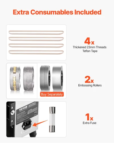 Miniatura 5 de VEVOR Máquina de sellado continuo de bandas de bolsas FR900K Máquina selladora de banda con control de temperatura digital Sellador de bolsas