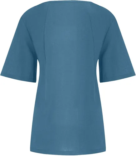 Miniatura 3 de Camisetas casuales para mujer, de manga corta, cuello redondo, algodón, lino, casual, mariposa, verano