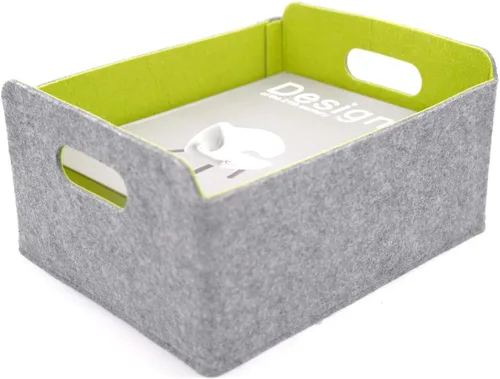 Miniatura 34 de Welaxy Cestas de almacenamiento plegables de fieltro, cubos de almacenamiento para estantes, caja de fieltro para niños, juguetes, revistas, libros