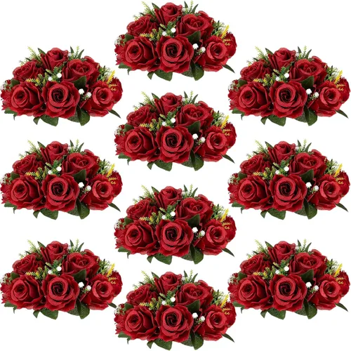 Miniatura 54 de Centros de mesa de flores para mesas de boda: decoraciones de mesa de Halloween, bolas de flores negras, centros de mesa para compromiso, ceremonia