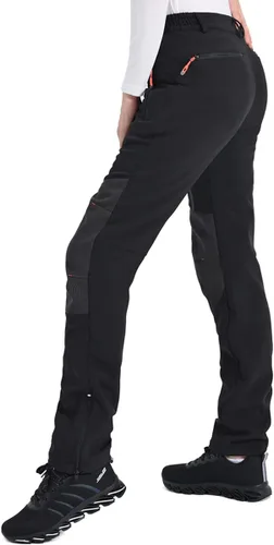Miniatura 2 de Postropaky - Pantalones de esquí de nieve para mujer, impermeables, con aislamiento, tela softshell, cremallera en el inferior de pierna, pantalones