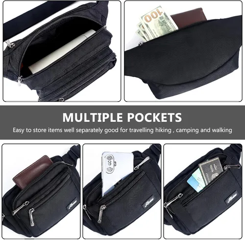 Miniatura 6 de Riñonera Bolsa de Cintura Riñonera para Hombres y Mujeres Bolsa de Cadera con Correa Ajustable para Exteriores Entrenamiento Viajes Casual Correr