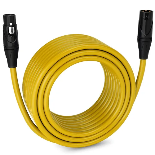 Miniatura 167 de LyxPro Cable de micrófono XLR hembra a macho de ángulo recto de 3 pines de 1.5 pies para altavoces amplificados, interfaz de audio, rendimiento