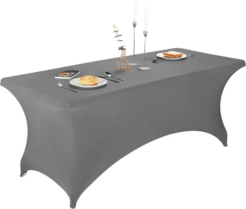 Miniatura 12 de LZY Cubierta de Mesa Elástica Ajustable de Spandex para Mesa Plegable de 6 pies, 4 pies o 8 pies, Mantel de Cóctel Rectangular, Perfecto para Champn