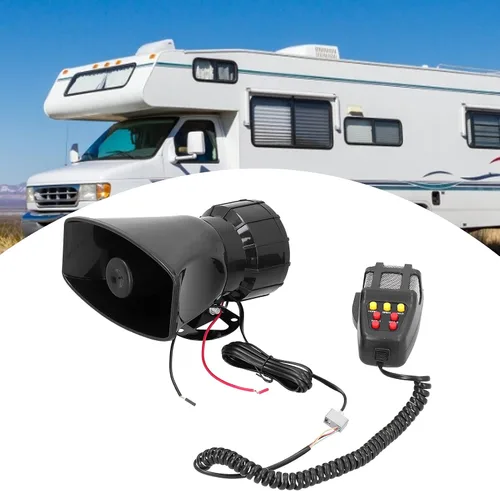 Miniatura 2 de Joyzan Sirena para Auto con Altavoz, Bocina, Micrófono, Sistema de Altavoces PA, Alarma de Advertencia de Sonido Eléctrico de 7 Tonos, Amplificador