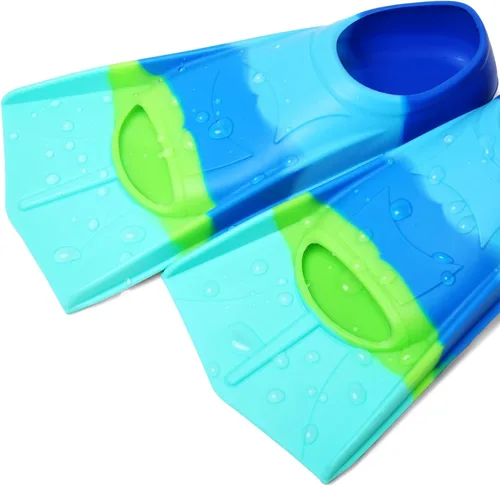 Miniatura 9 de Aletas de natación para niños, aletas cortas para niños y jóvenes, aletas de natación para entrenamiento de natación para niños, niñas, niños
