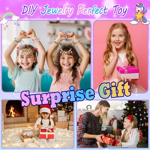 Miniatura 7 de Kit de Fabricación de Pulseras de Abalorios para Niñas de 8 a 12, Kit de Joyería de Bricolaje con Caja, Artes y Manualidades para Niños de 6 a 8