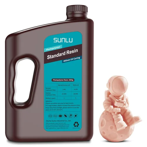 Miniatura 24 de SUNLU Resina para impresora 3D, 1kg de curado rápido, resina estándar 3D para impresoras 3D LCD DLP SLA, curado UV de 395-405nm, resina líquida