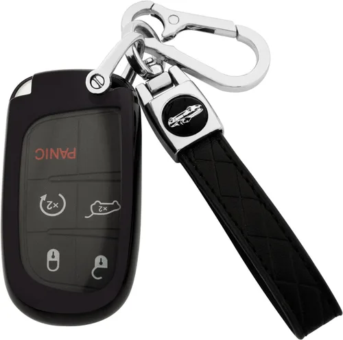 Miniatura 16 de XIYANG TRADE Funda para llavero Jeep con llavero, carcasa de TPU suave protección completa para llave inteligente Grand Cherokee Renegade Chrysler