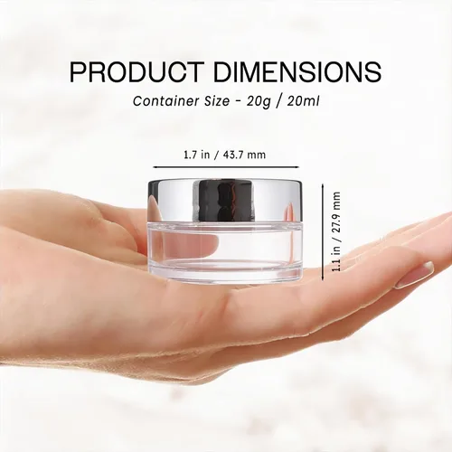 Miniatura 3 de Beauticom - Tarros transparentes redondos de acrílico con tapas para bálsamos labiales, cremas, maquillaje, cosméticos, muestras, ungüentos y otros