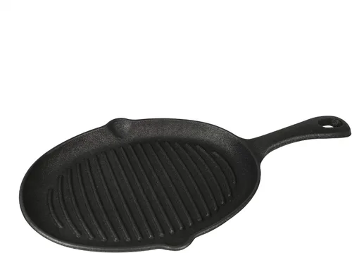 Miniatura 3 de Jim Beam JB0159, construcción resistente, sartén de hierro fundido pre-sazonado con base de madera y manopa, negro, pequeño