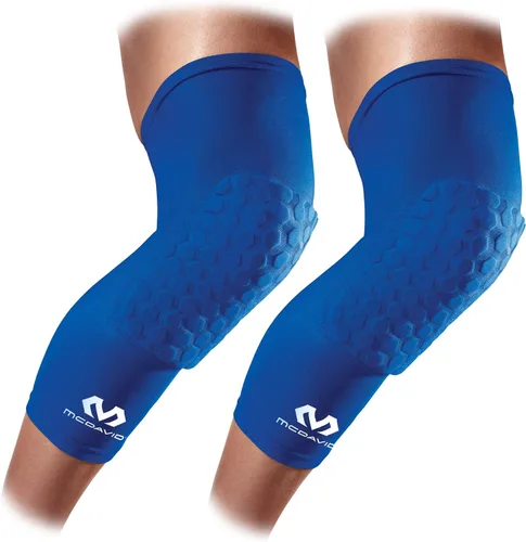 Miniatura 11 de Rodilleras de compresión: McDavid Hex Par de rodilleras de compresión hexagonales para baloncesto, voleibol, levantamiento de pesas y más Negro
