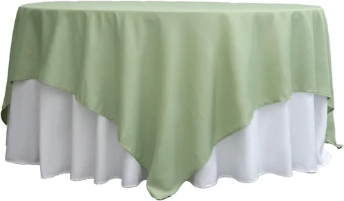 Miniatura 4 de Mantel cuadrado de poliéster verde manzana de 90 x 90 pulgadas