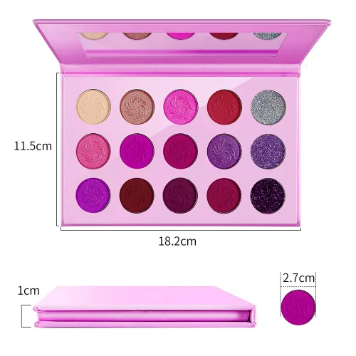 Miniatura 8 de Afflano Paleta de sombra de ojos morada, purpurina mate, paleta de maquillaje de ojos rosa altamente pigmentada, paleta de maquillaje de ojos rosa