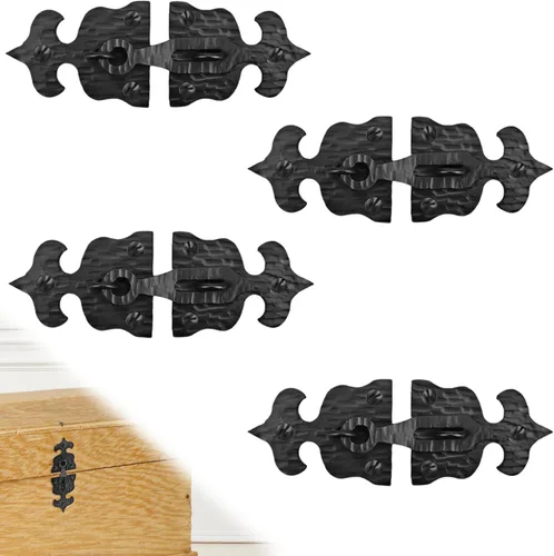 Miniatura 10 de 1 paquete de cerrojos de muebles de 2.75 pulgadas para puertas, color negro, cerrojo decorativo de metal para muebles, cerrojos de metal rústico