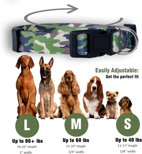 Miniatura 3 de Collar de perro de camuflaje (grande, verde)
