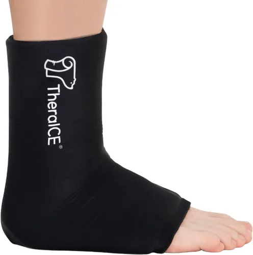 Miniatura 8 de TheraICE Envoltorio de Bolsa de Hielo para Tobillo para Hinchazón y Tobillera para Esguince para Mujeres y Hombres, Calcetines de Compresión