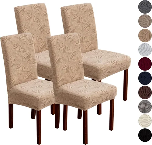 Miniatura 35 de Fundas para silla de comedor, Fundas para sillas de comedor elásticas Parsons, Protector para sillas de comedor y cocina, Extraíbles, Lavables