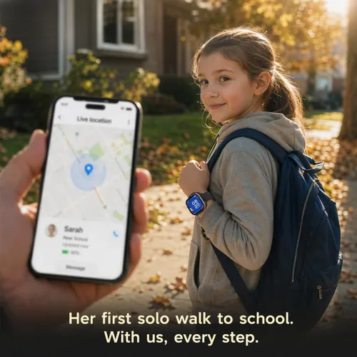 Miniatura 9 de Smart Watch – Mejor reloj telefónico seguro para niños, seguimiento GPS preciso en tiempo real, llamadas, mensajes de texto, seguimiento de Negro
