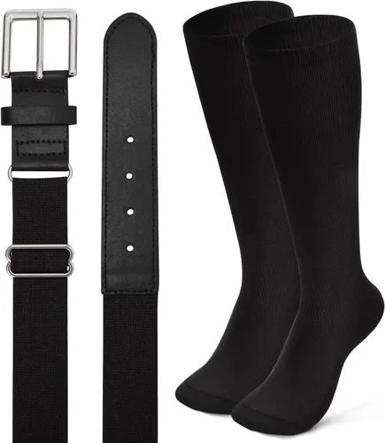 Miniatura 23 de XZQTIVE Conjunto combinado de calcetines de béisbol y softbol y cinturón de béisbol y sóftbol, calcetines de fútbol hasta la rodilla para niños