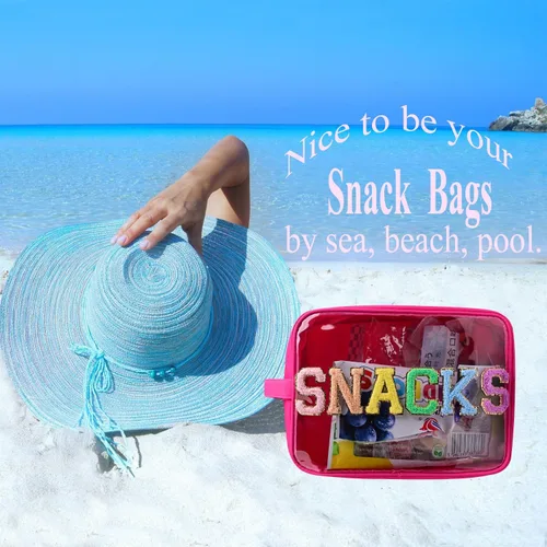 Miniatura 4 de Bolsa de maquillaje de viaje cosmética bolsa de maquillaje de aseo Orgnizer para mujeres, Sacos transparentes de color rosa intenso, Internacional