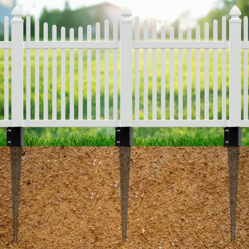 Miniatura 7 de Anclaje de poste de valla de 4"x4", Anclaje de poste de valla de metal resistente de 36"x4"x4" con punta de tierra para buzón, comedero de pájaros