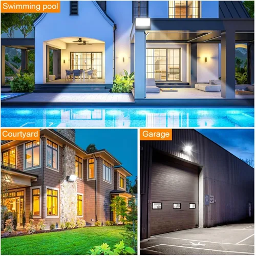 Miniatura 7 de Juyace Reflectores LED de 60W para Exteriores Luminaria de Pared Sin Fotocélula Equipos de Iluminación para Casa Rotacional 360° 6000lm 5000K IP65