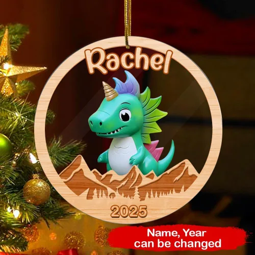 Miniatura 2 de Adorno de dinosaurio personalizado para niños, niñas, hija, hijo, dinosaurio, decoración artesanal, adornos acrílicos con nombre personalizado