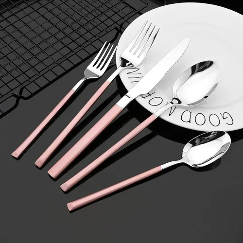 Miniatura 2 de JASHII Juego de cubiertos de acero inoxidable 18/10 para 1, regalo resistente, utensilios de comida, pulido con espejo, apto para lavavajillas