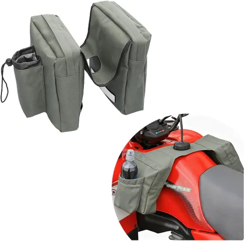 BELOMI Bolsa superior para tanque de ATV, alforja de motocicleta, bolsa de almacenamiento para motonieves, bolsillo de carga impermeable UTV,