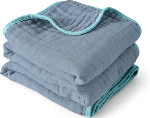 Miniatura 13 de ZPECC Manta de muselina para bebé más gruesa, 30x40 de algodón orgánico para recién nacido, colcha hipoalergénica para bebé, elementos esenciales