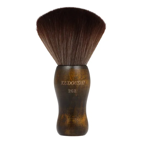 Anself Cepillo de plumero de cuello de corte de pelo grande profesional peluquero natural mango de madera kits de corte tipo 1